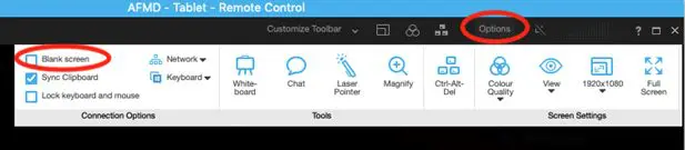 Step 1 of Screen Blanking tech guide