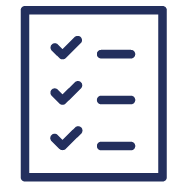 black outline of a paper checklist with 3 ticks