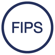 outline of a circle with the work FIPS written in the centre