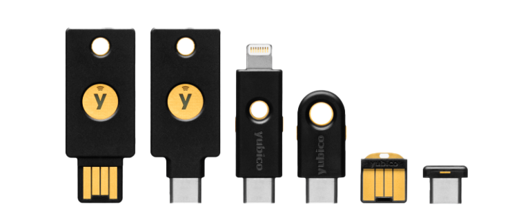 Yubikey 5 Series family 6 types of yubikeys