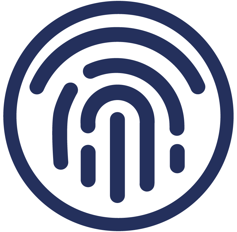 outline of a fingerprint on fingerprint recognition software