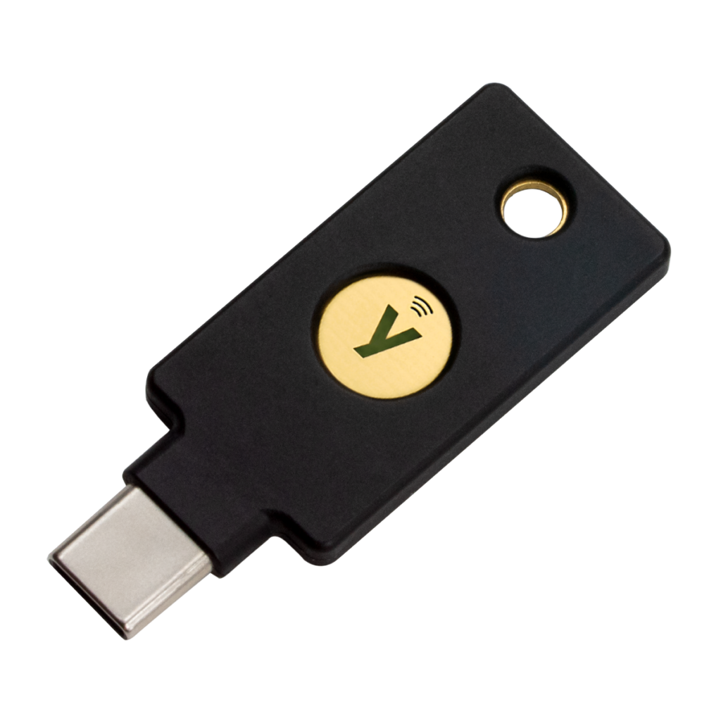 image showing the front of a YubiKey 5ci token