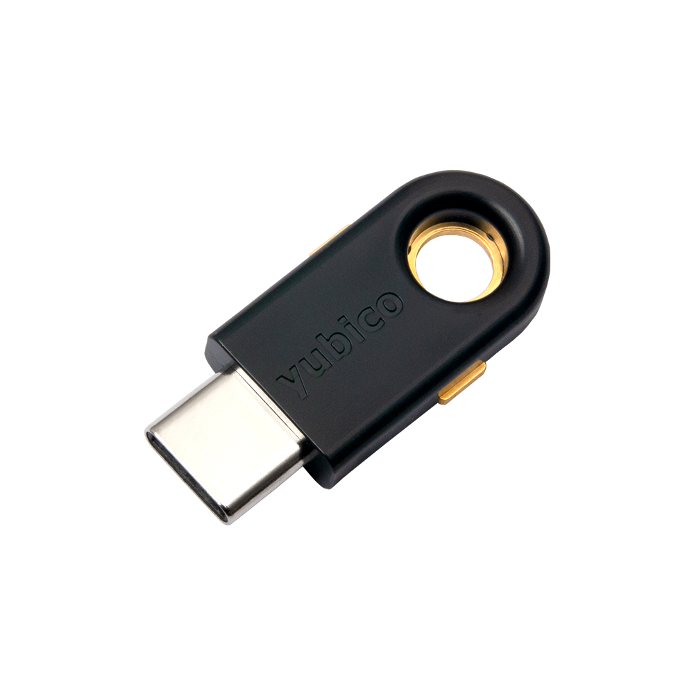 front of a YubiKey 5C token