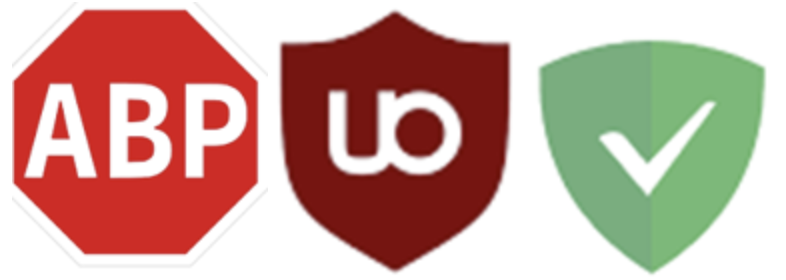 Logos of Ad Block / U-block / Ad Guard