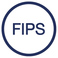 outline of a circle with the work FIPS written in the centre