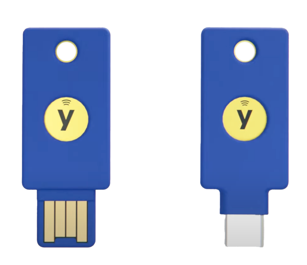Yubikey security key Series family 2 types of yubikey